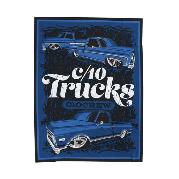 C/10 Truck (blue) | Velveteen Plush Blanket