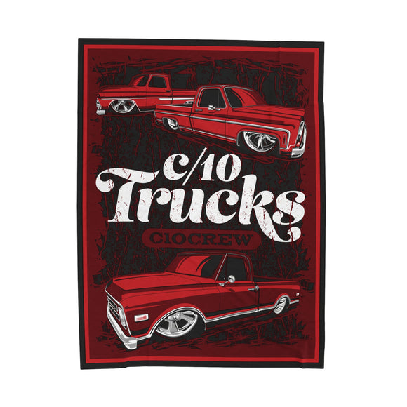 C/10 Truck (red) | Velveteen Plush Blanket